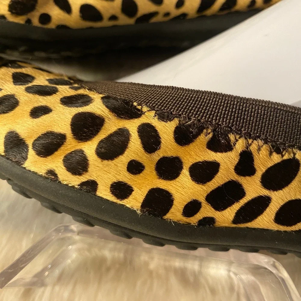 Geox Respira Animal Print Ballet Flats Cap Toe Comfort‎ Shoes EU 37, US 6.5 EUC